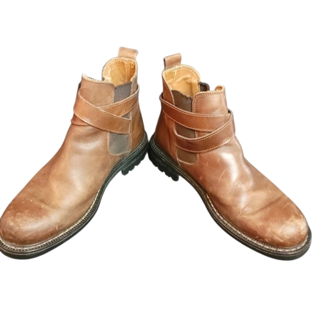 EAGLE‎ MOUNTAIN Brown Leather High Top Pull On Boots 10